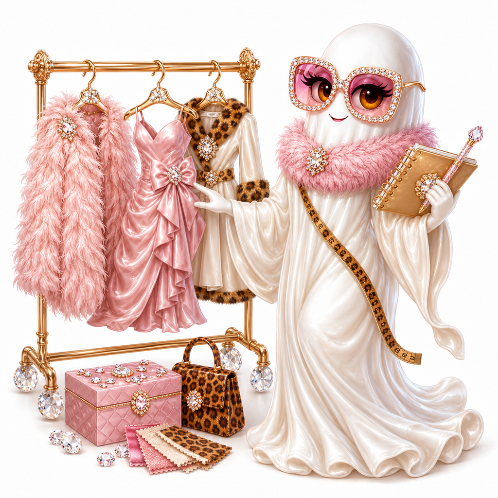 20 Glam Ghosts Halloween PNG & JPG Clipart Bundle