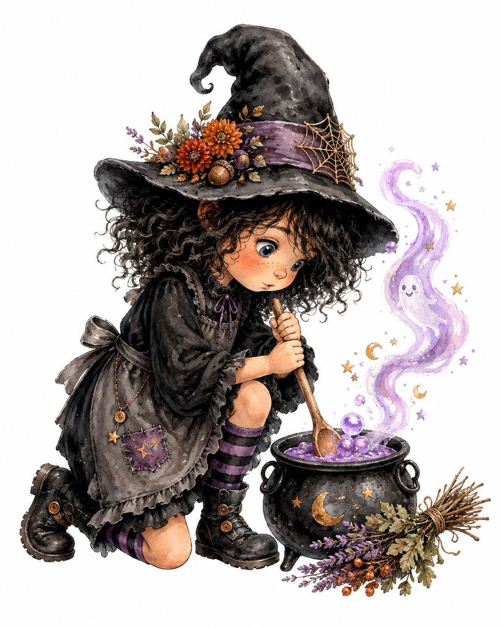 38 Whimsical Halloween Clipart  PNG JPG Bundle