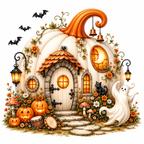 48 Halloween Pumpkin House PNG & JPG Bundle