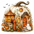 48 Halloween Pumpkin House PNG & JPG Bundle