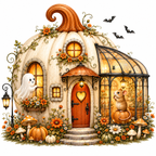 48 Halloween Pumpkin House PNG & JPG Bundle