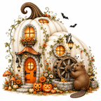 48 Halloween Pumpkin House PNG & JPG Bundle