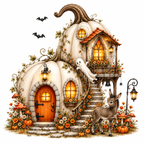 48 Halloween Pumpkin House PNG & JPG Bundle