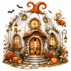 48 Halloween Pumpkin House PNG & JPG Bundle