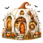 48 Halloween Pumpkin House PNG & JPG Bundle