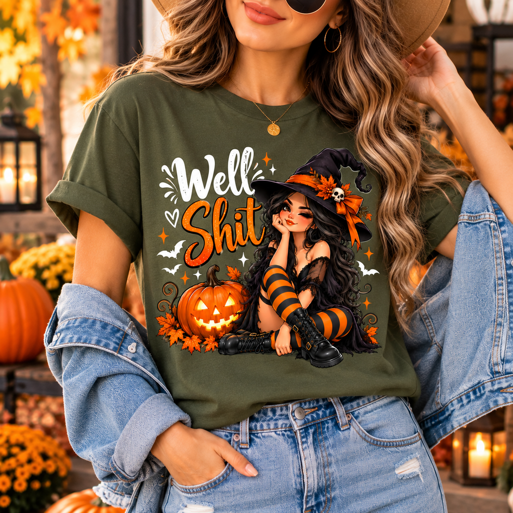 Well Shit Witch PNG, Funny Halloween PNG, Witch Sublimation Design, Halloween Shirt Design, Digital Download
