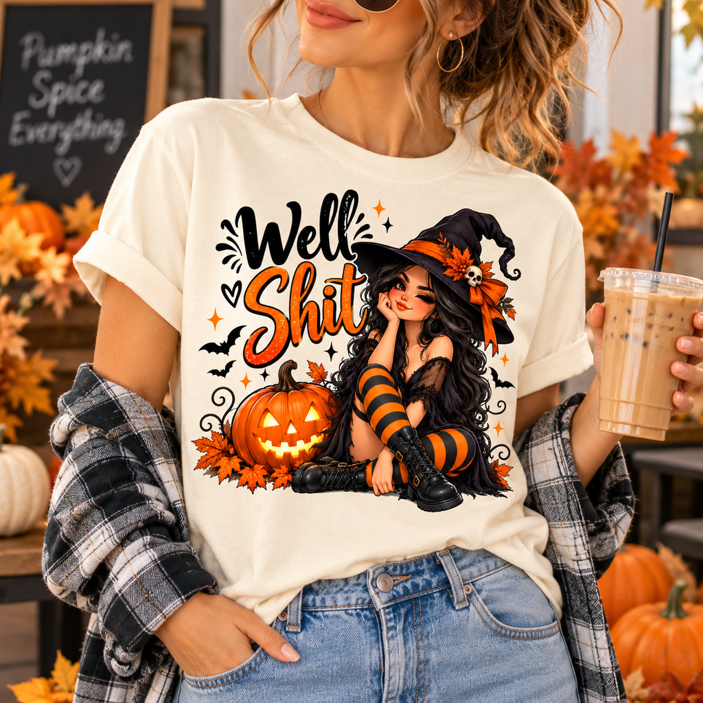 Well Shit Witch PNG, Funny Halloween PNG, Witch Sublimation Design, Halloween Shirt Design, Digital Download