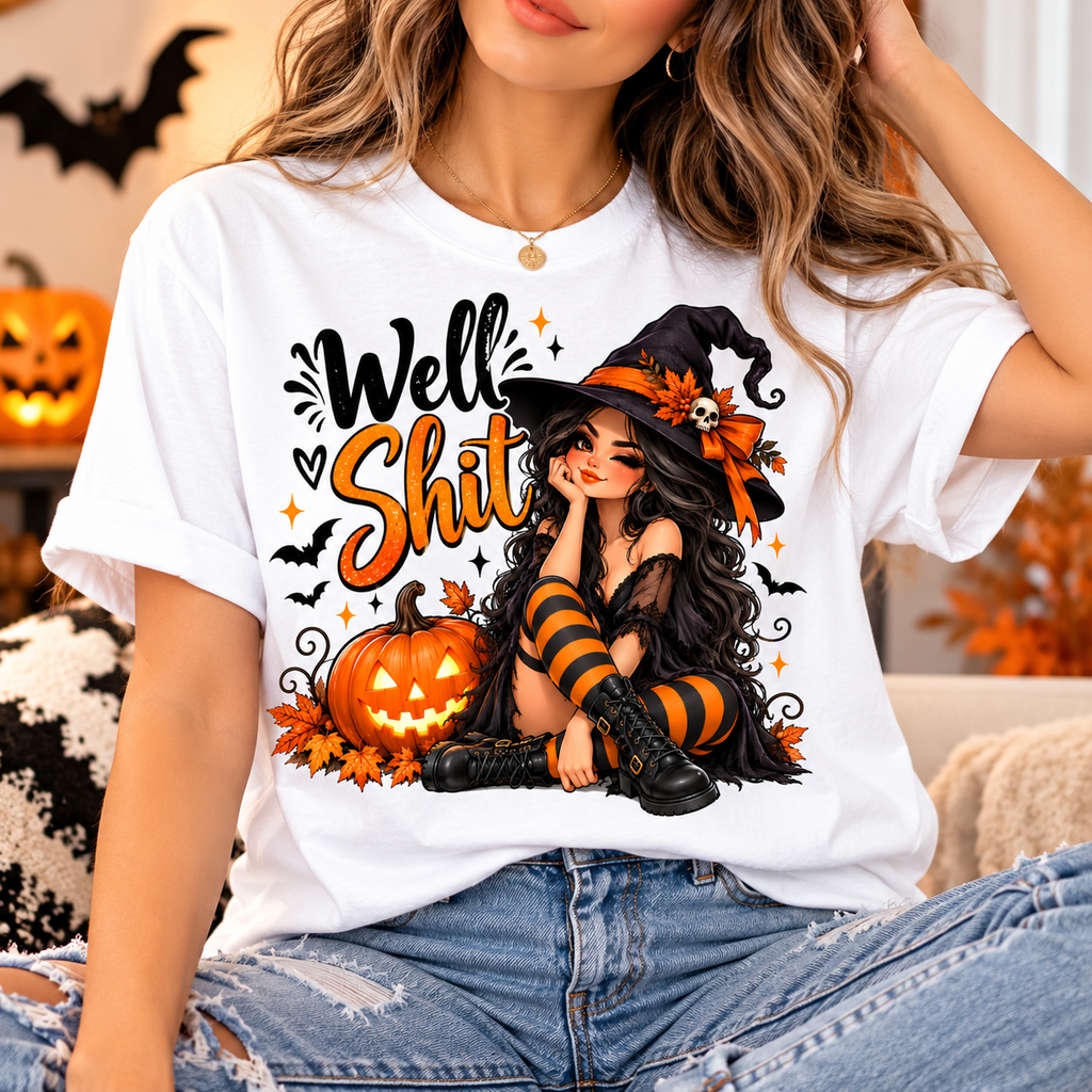 Well Shit Witch PNG, Funny Halloween PNG, Witch Sublimation Design, Halloween Shirt Design, Digital Download