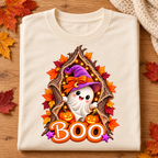 Cute Halloween Ghost PNG, BOO Tree Design with Witch Hat & Pumpkins, Transparent  Digital Download