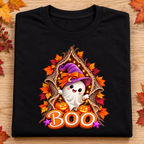 Cute Halloween Ghost PNG, BOO Tree Design with Witch Hat & Pumpkins, Transparent  Digital Download