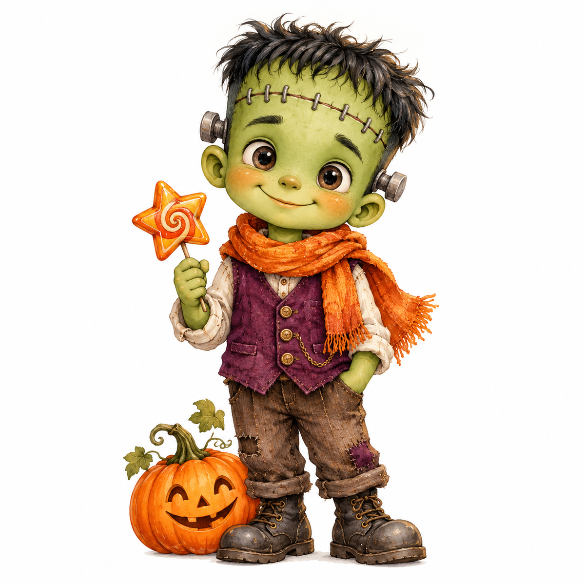 35 Cute Halloween Clipart PNG Bundle, Watercolor Ghosts, Pumpkins, Cats & Witches, Transparent Background, Digital Download