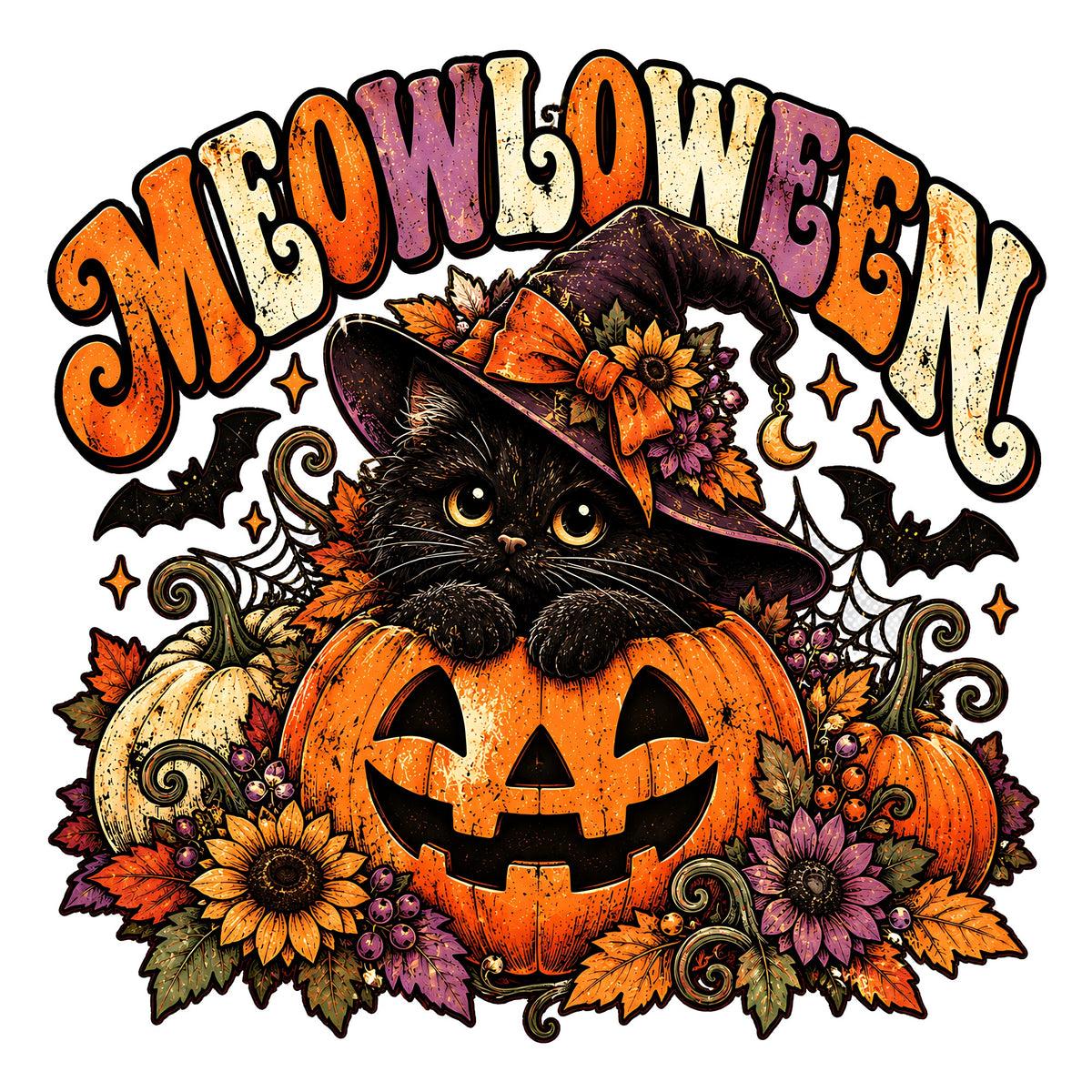 Retro Halloween Sublimation PNG Mega Bundle - 43 Designs