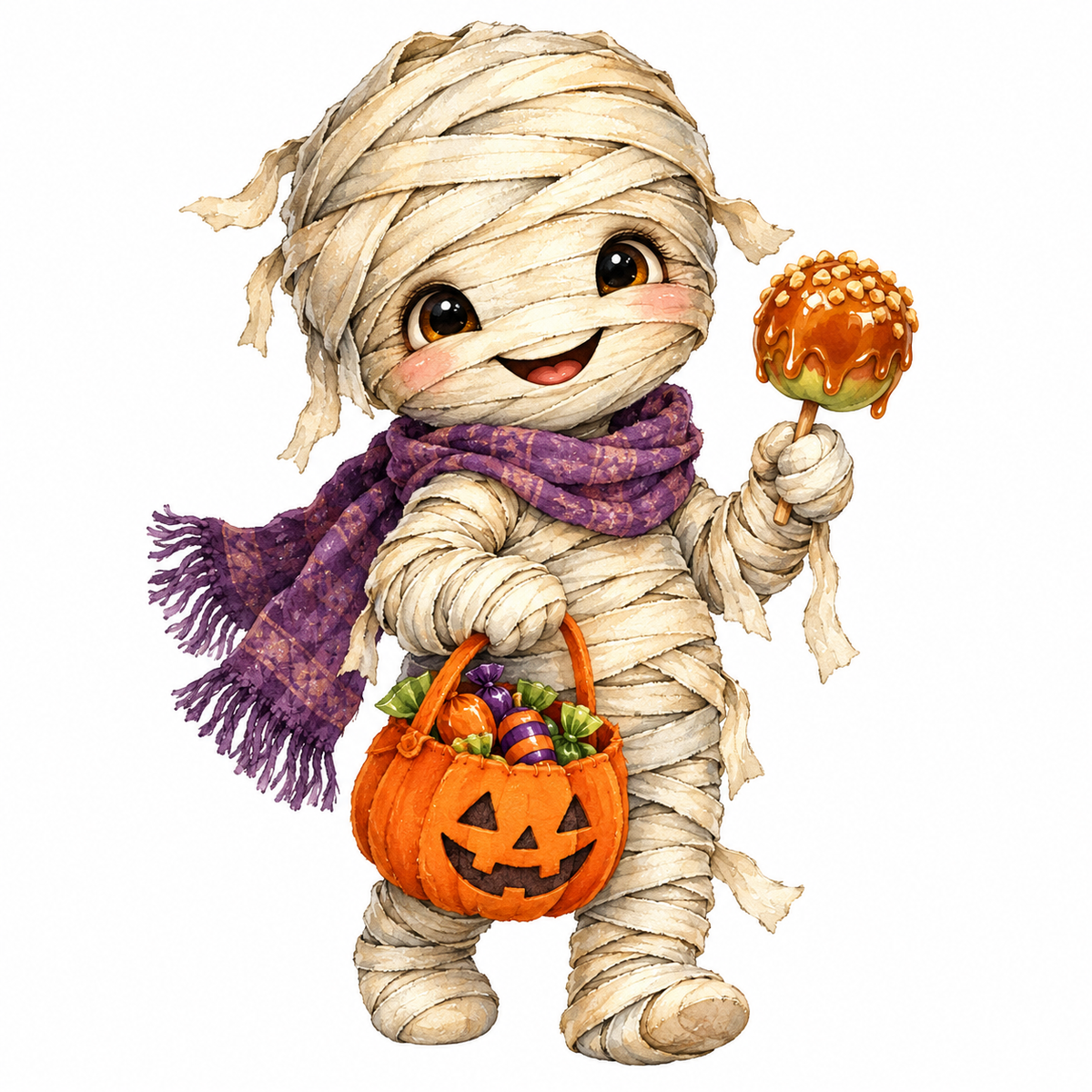 35 Cute Halloween Clipart PNG Bundle, Watercolor Ghosts, Pumpkins, Cats & Witches, Transparent Background, Digital Download