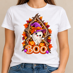 Cute Halloween Ghost PNG, BOO Tree Design with Witch Hat & Pumpkins, Transparent  Digital Download