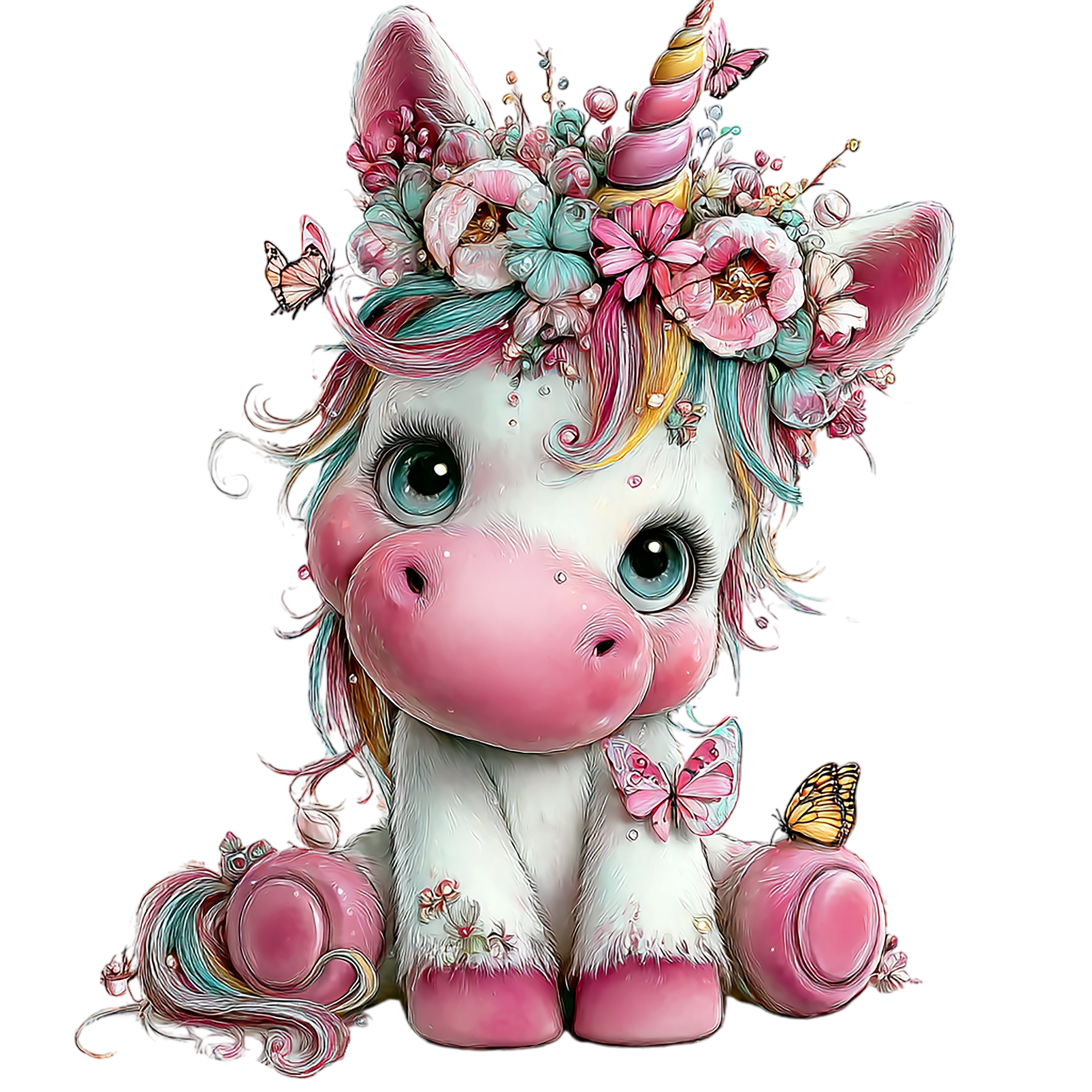 20 Baby Unicorns Sublimation Clipart PNG Bundle