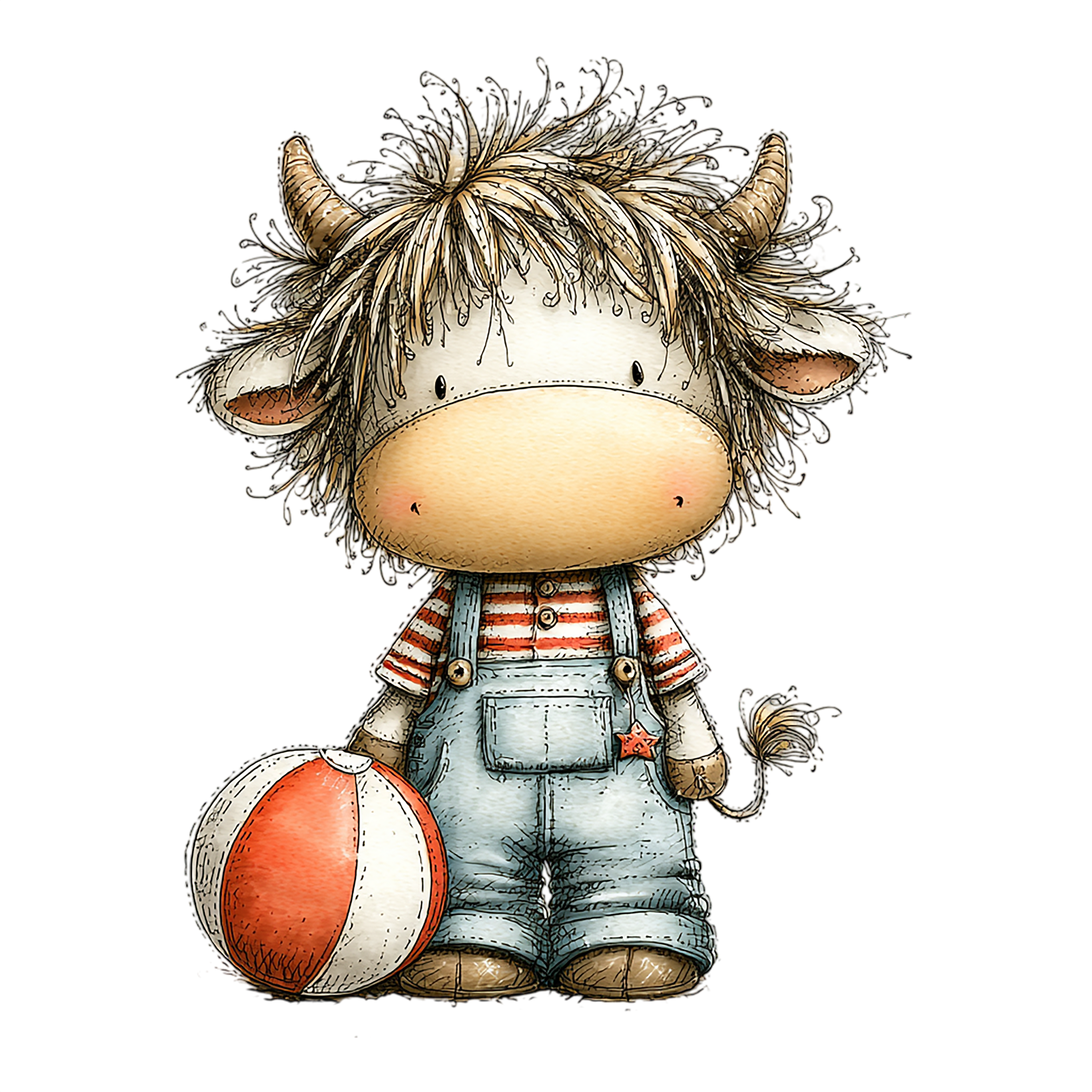 20 Watercolor Summer Cow PNG Clipart