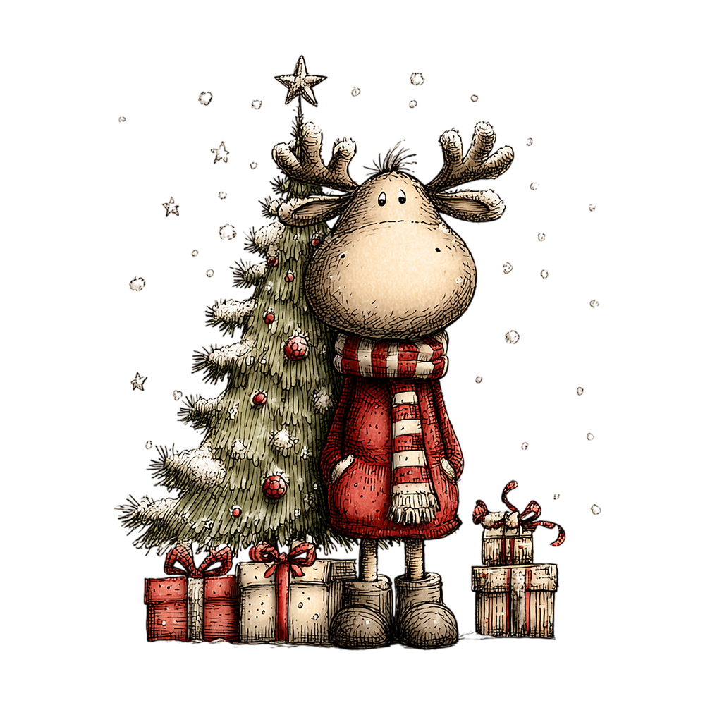 20 Santa Reindeer Christmas PNG Clipart Bundle