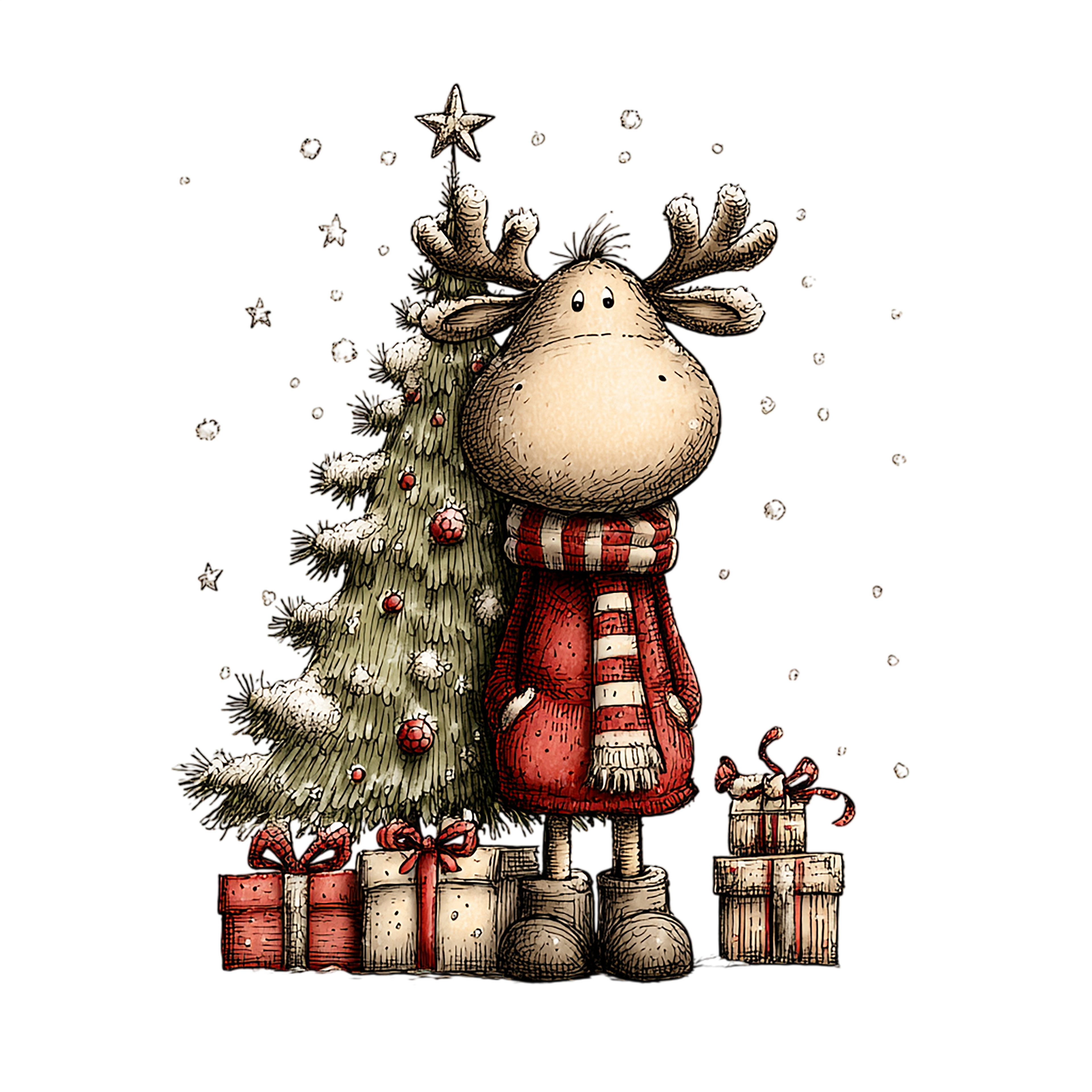 20 Santa Reindeer Christmas PNG Clipart Bundle