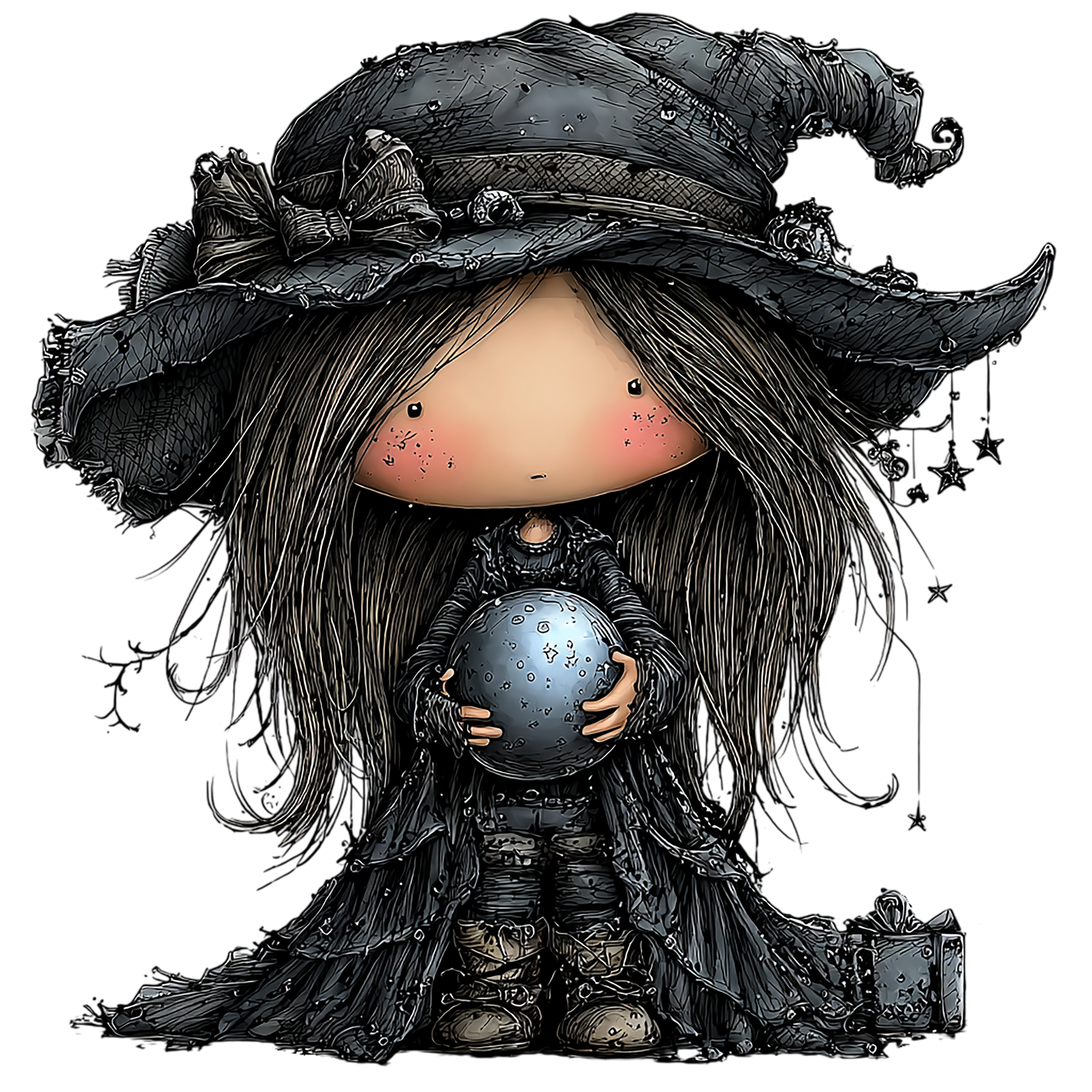 20 Whimsical Summer Witch PNG Clipart