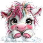 20 Baby Unicorns Sublimation Clipart PNG Bundle