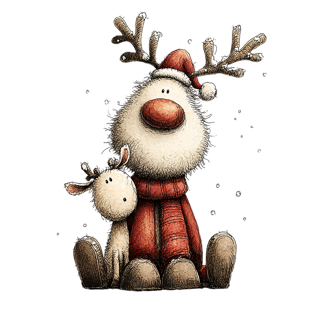 20 Santa Reindeer Christmas PNG Clipart Bundle