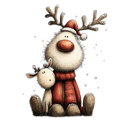 20 Santa Reindeer Christmas PNG Clipart Bundle