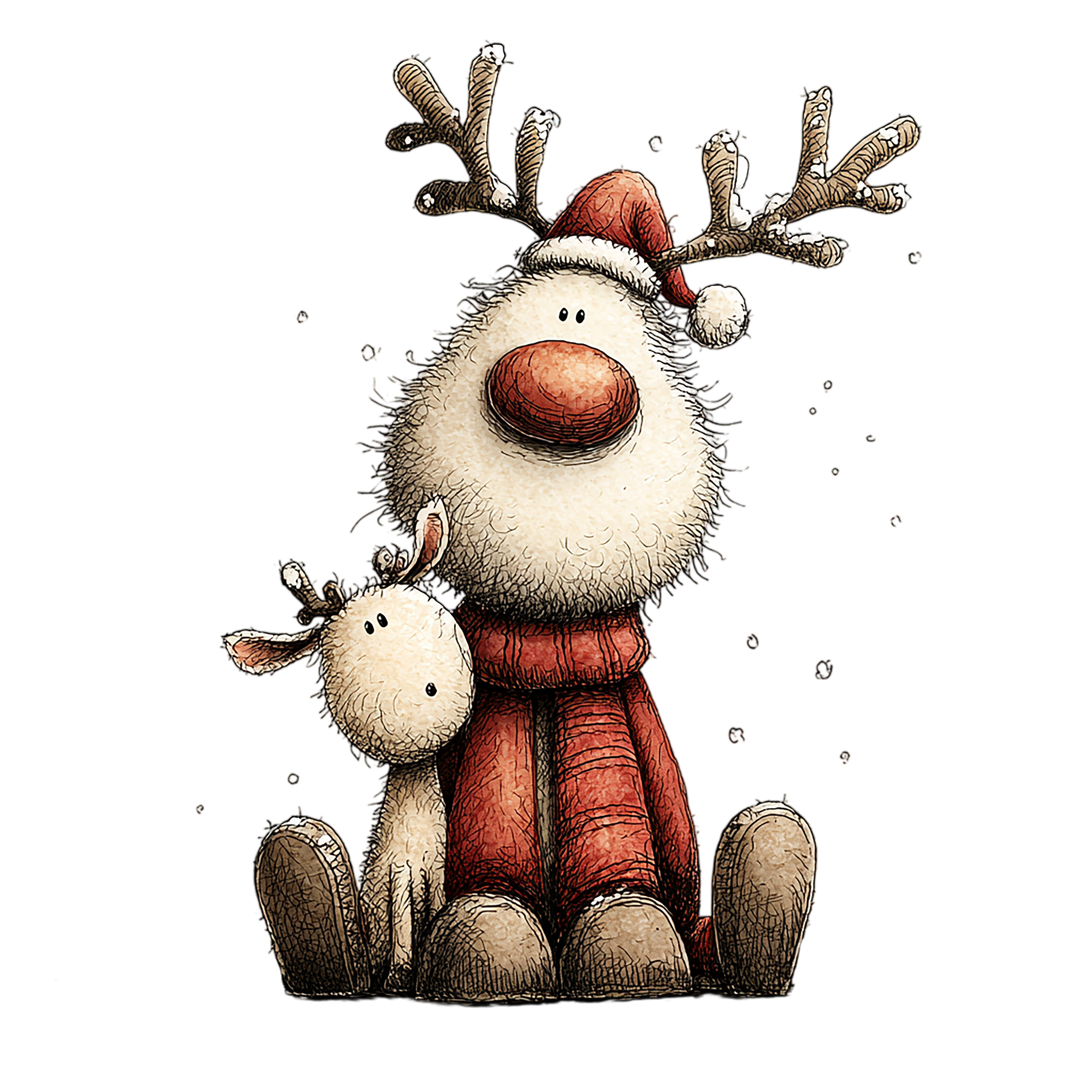 20 Santa Reindeer Christmas PNG Clipart Bundle