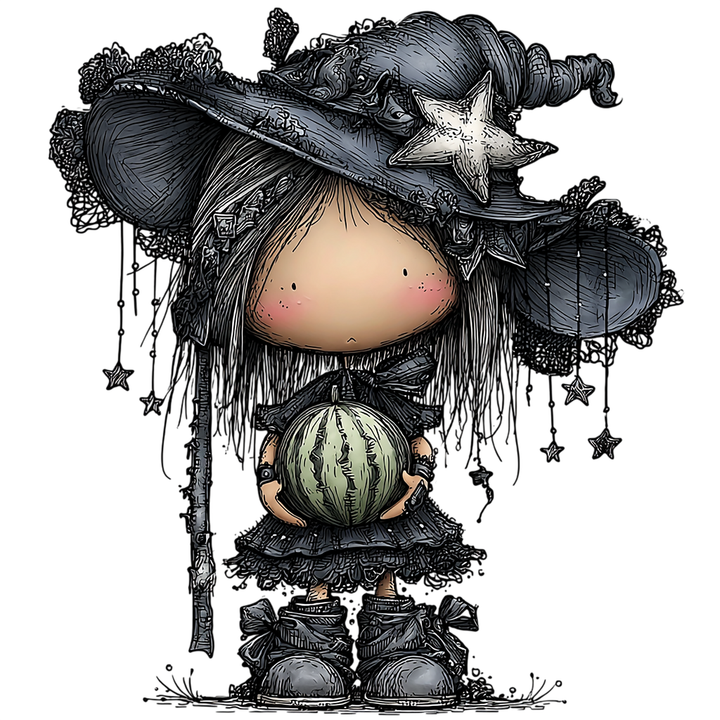20 Whimsical Summer Witch PNG Clipart