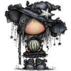 20 Whimsical Summer Witch PNG Clipart