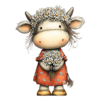 20 Watercolor Summer Cow PNG Clipart