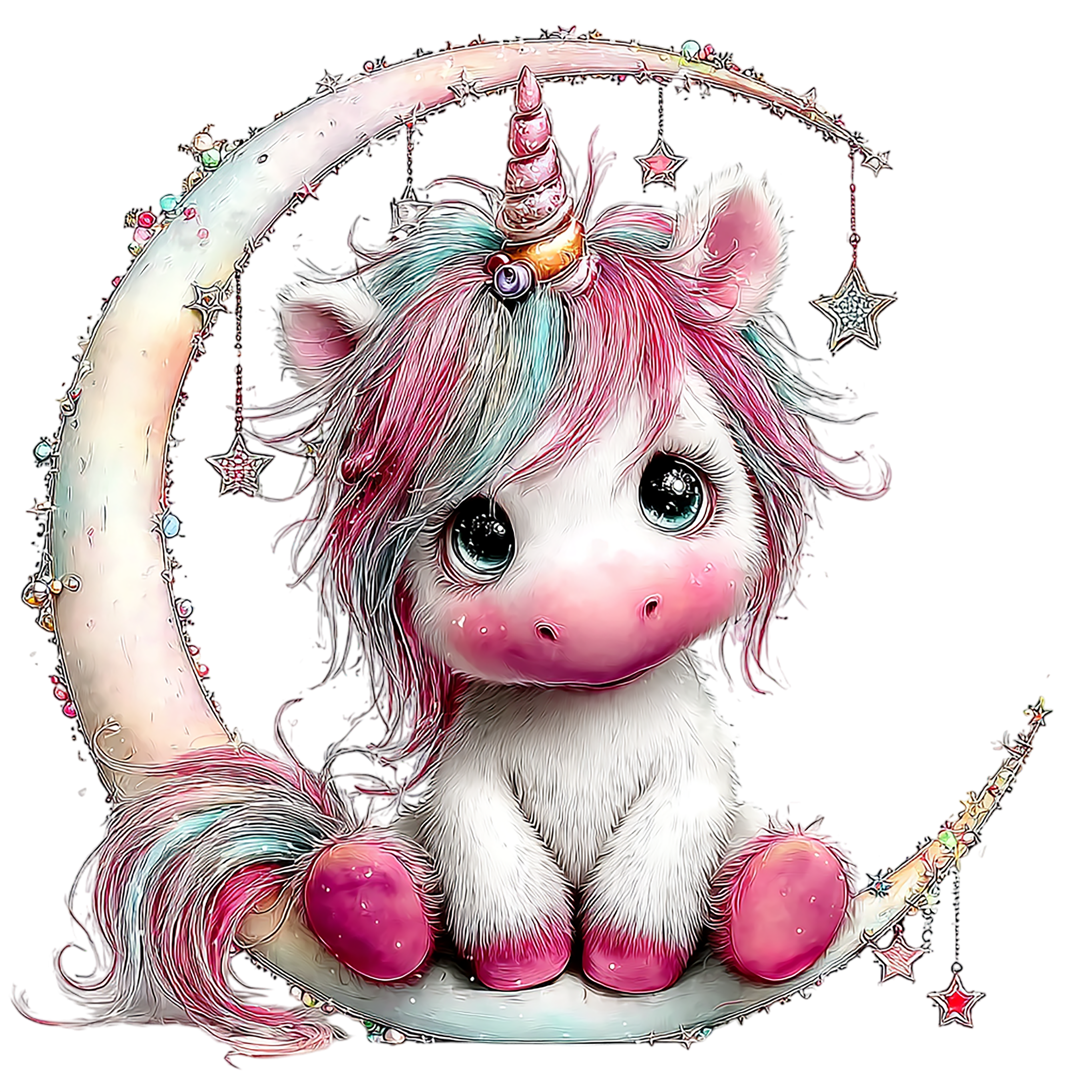 20 Baby Unicorns Sublimation Clipart PNG Bundle