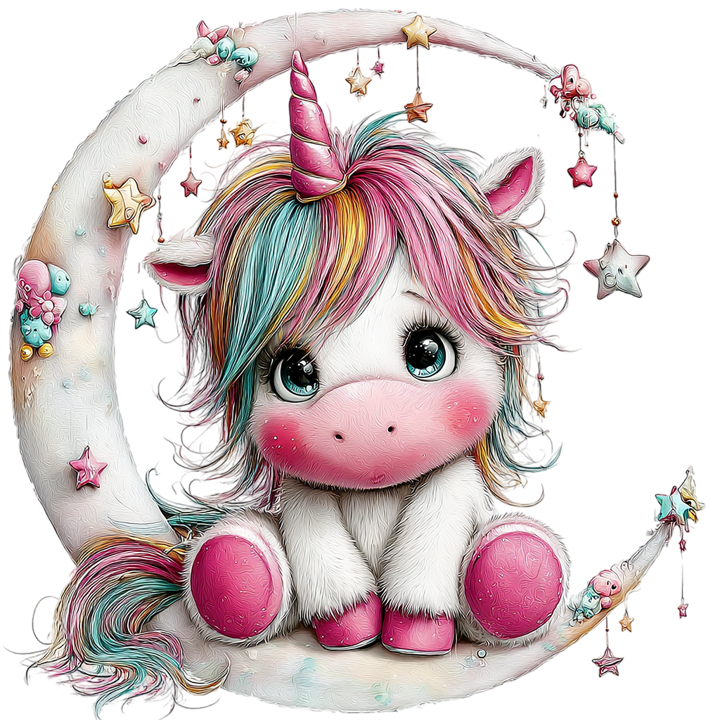 20 Baby Unicorns Sublimation Clipart PNG Bundle