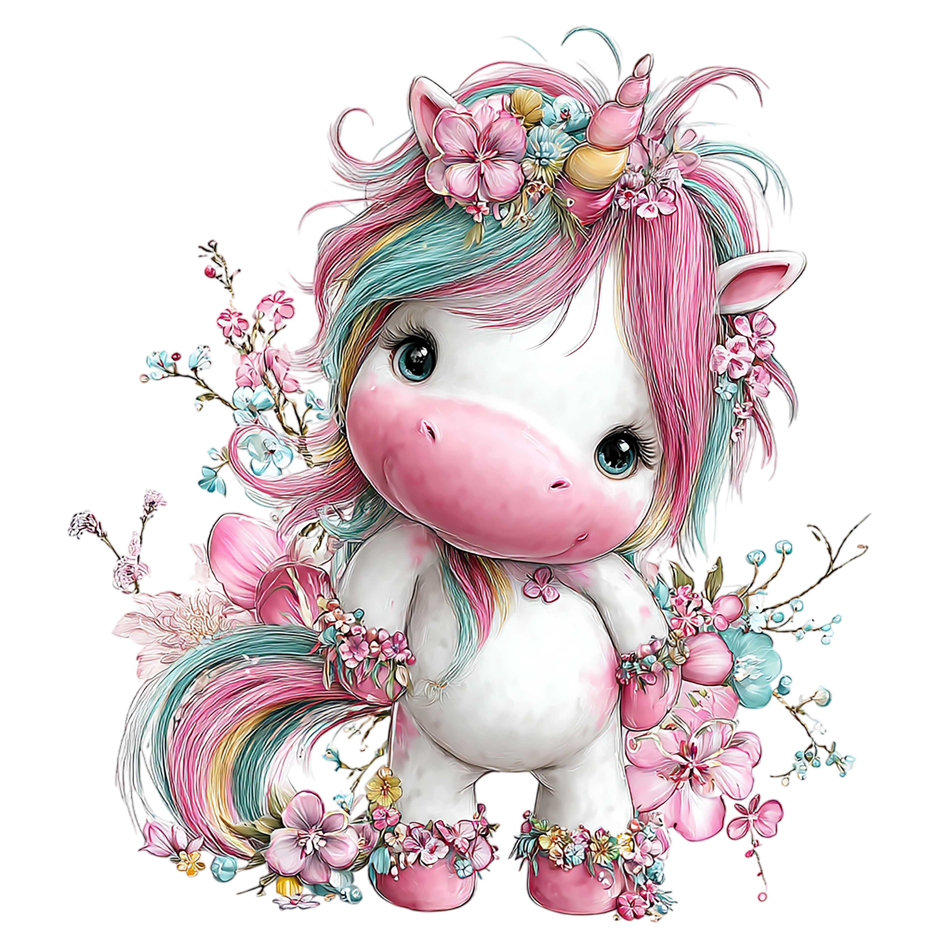 20 Baby Unicorns Sublimation Clipart PNG Bundle