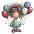 16 Whimsical 4th Of July Girls PNG Clipart Bundle