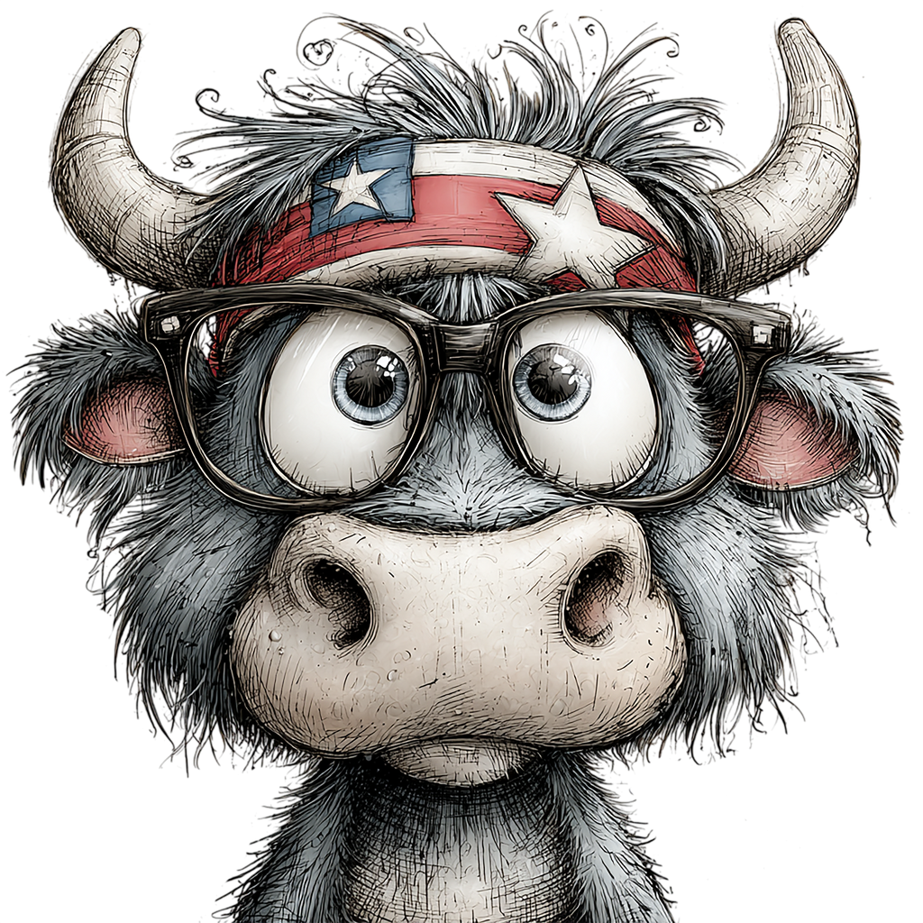 17 Highland Cow 4th Of July PNG Bundle