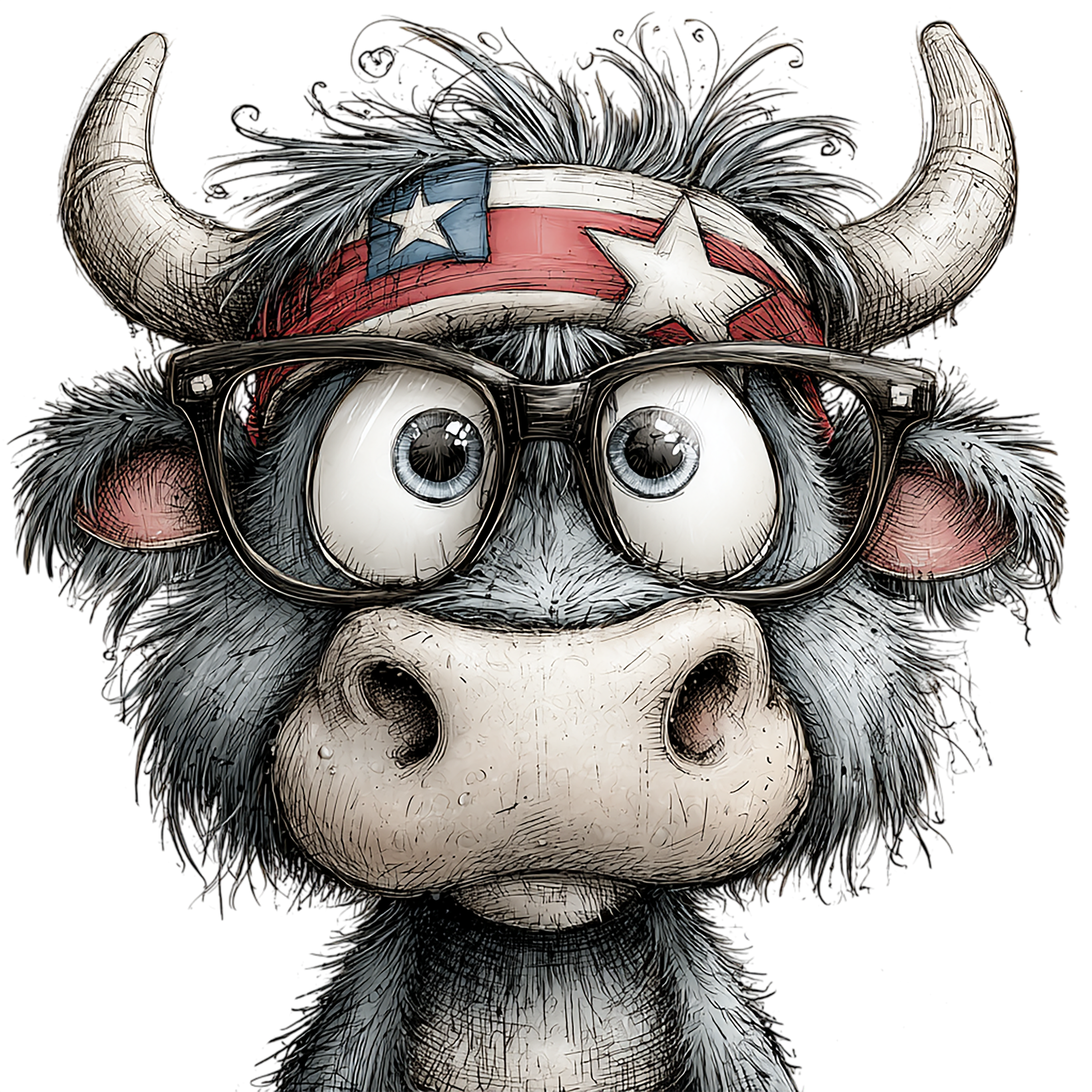 17 Highland Cow 4th Of July PNG Bundle