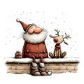 20 Santa Reindeer Christmas PNG Clipart Bundle