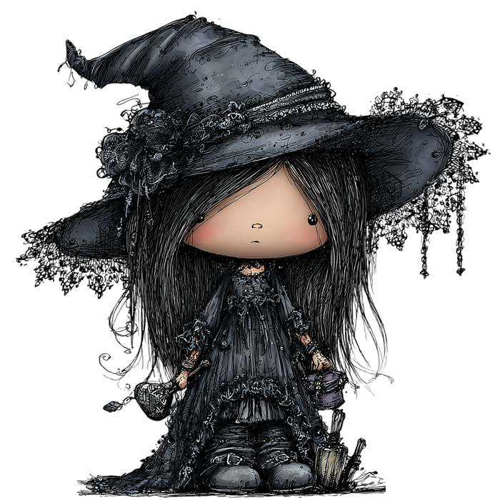 20 Whimsical Summer Witch PNG Clipart