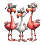 20 Whimsical Summer Flamingo PNG Clipart Bundle