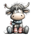 17 Highland Cow 4th Of July PNG Bundle