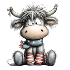 17 Highland Cow 4th Of July PNG Bundle