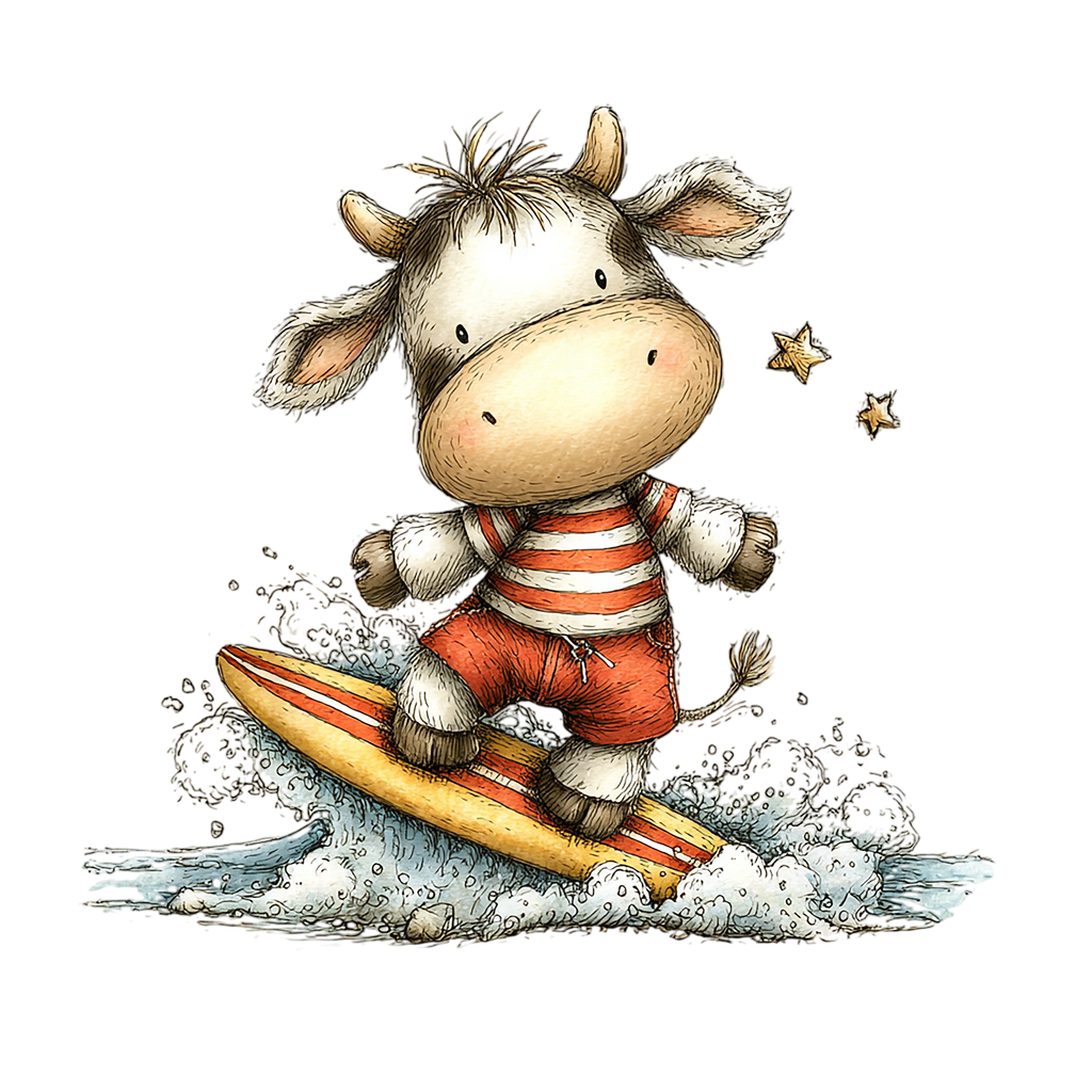 20 Watercolor Summer Cow PNG Clipart