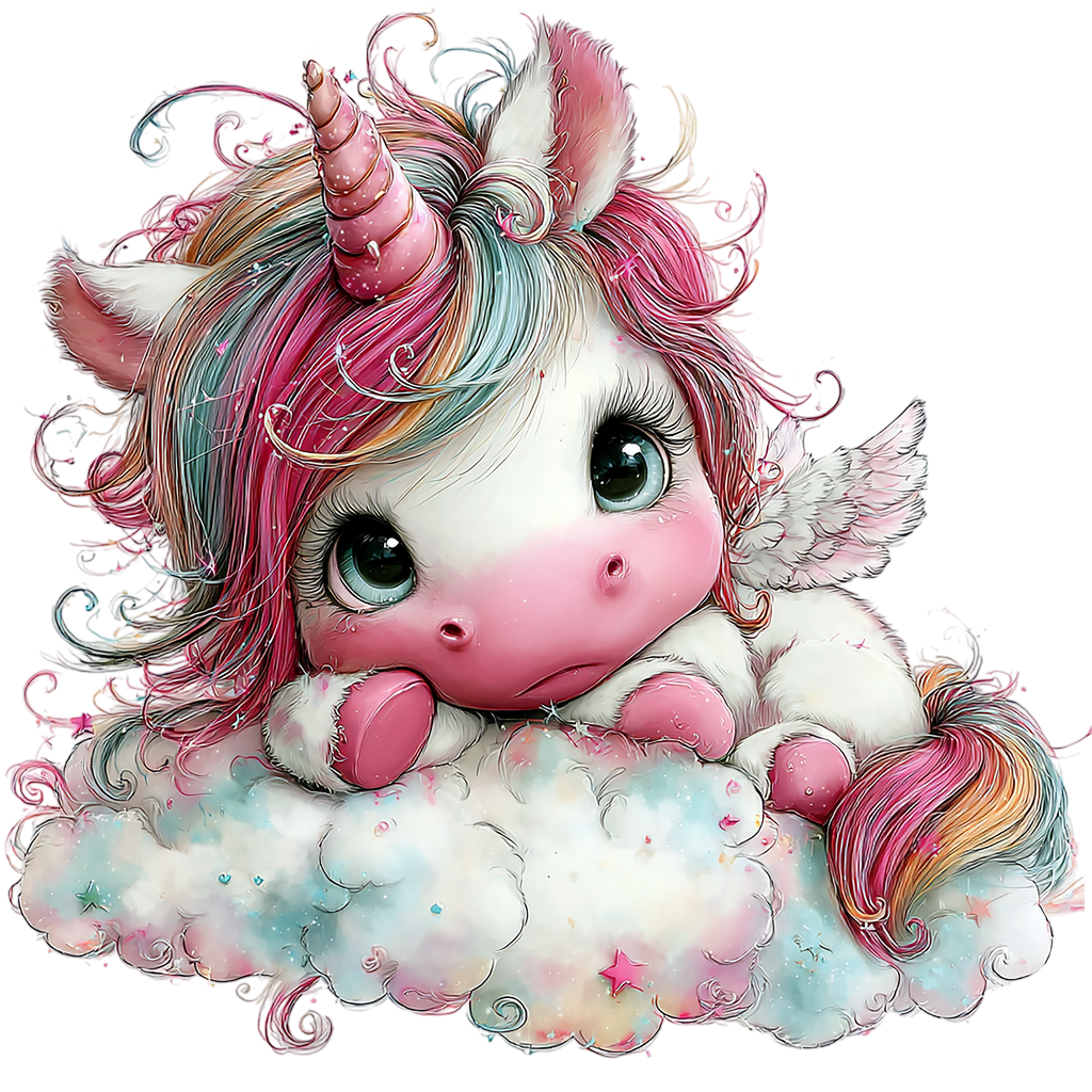 20 Baby Unicorns Sublimation Clipart PNG Bundle