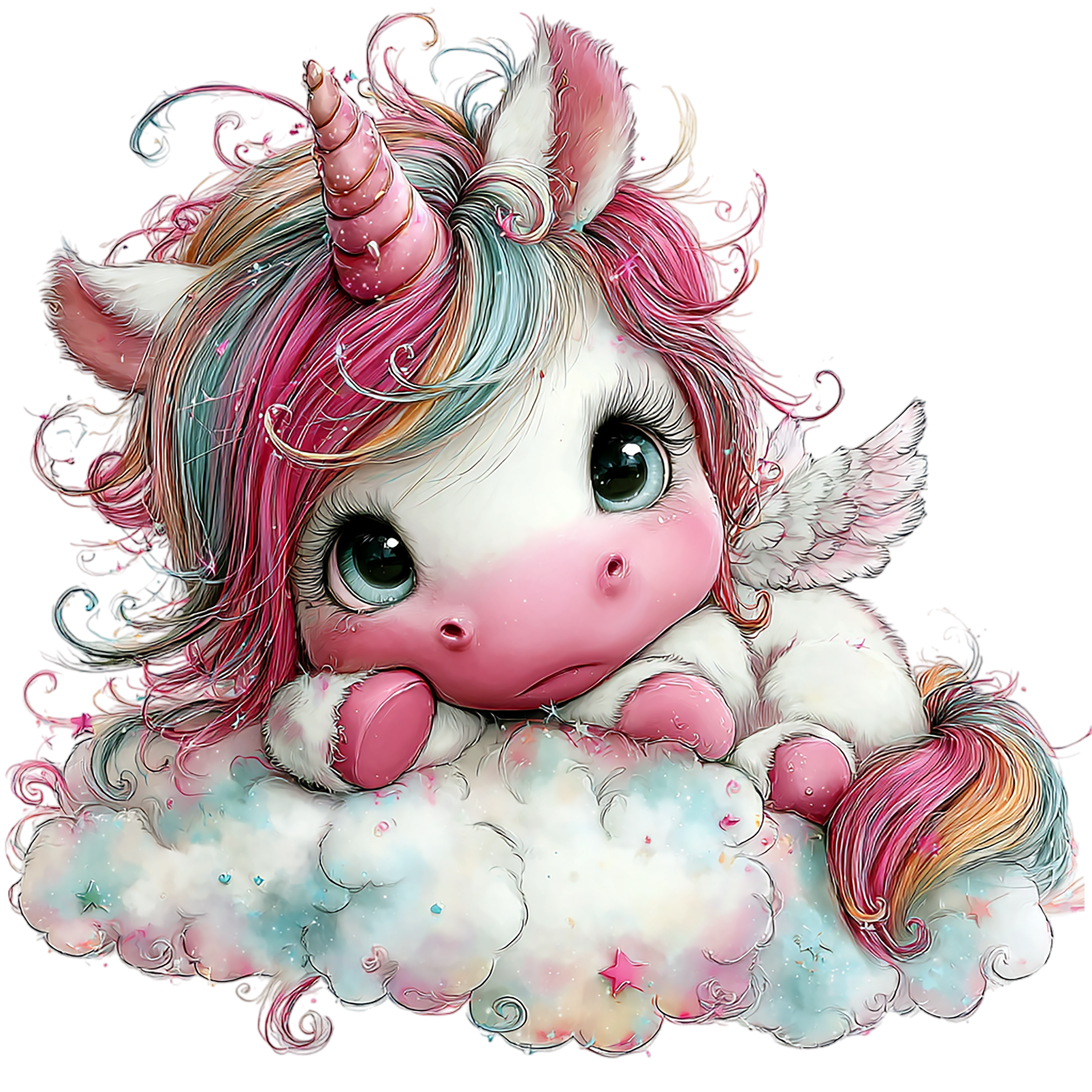 20 Baby Unicorns Sublimation Clipart PNG Bundle