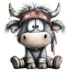 17 Highland Cow 4th Of July PNG Bundle