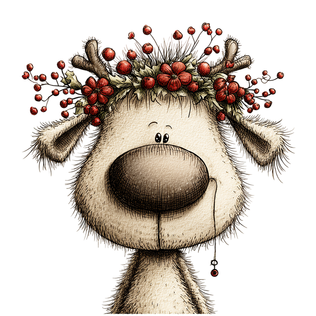 20 Santa Reindeer Christmas PNG Clipart Bundle
