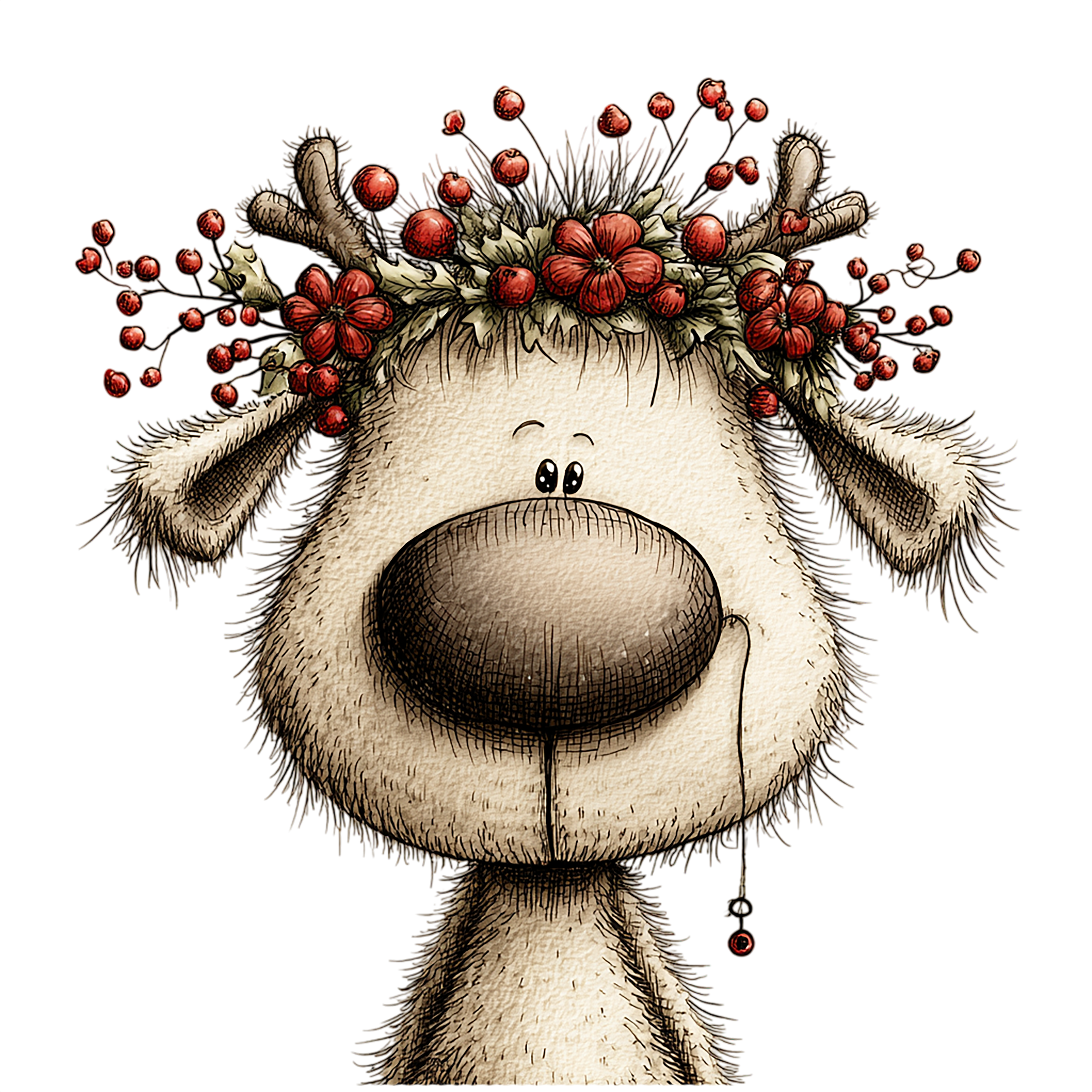 20 Santa Reindeer Christmas PNG Clipart Bundle