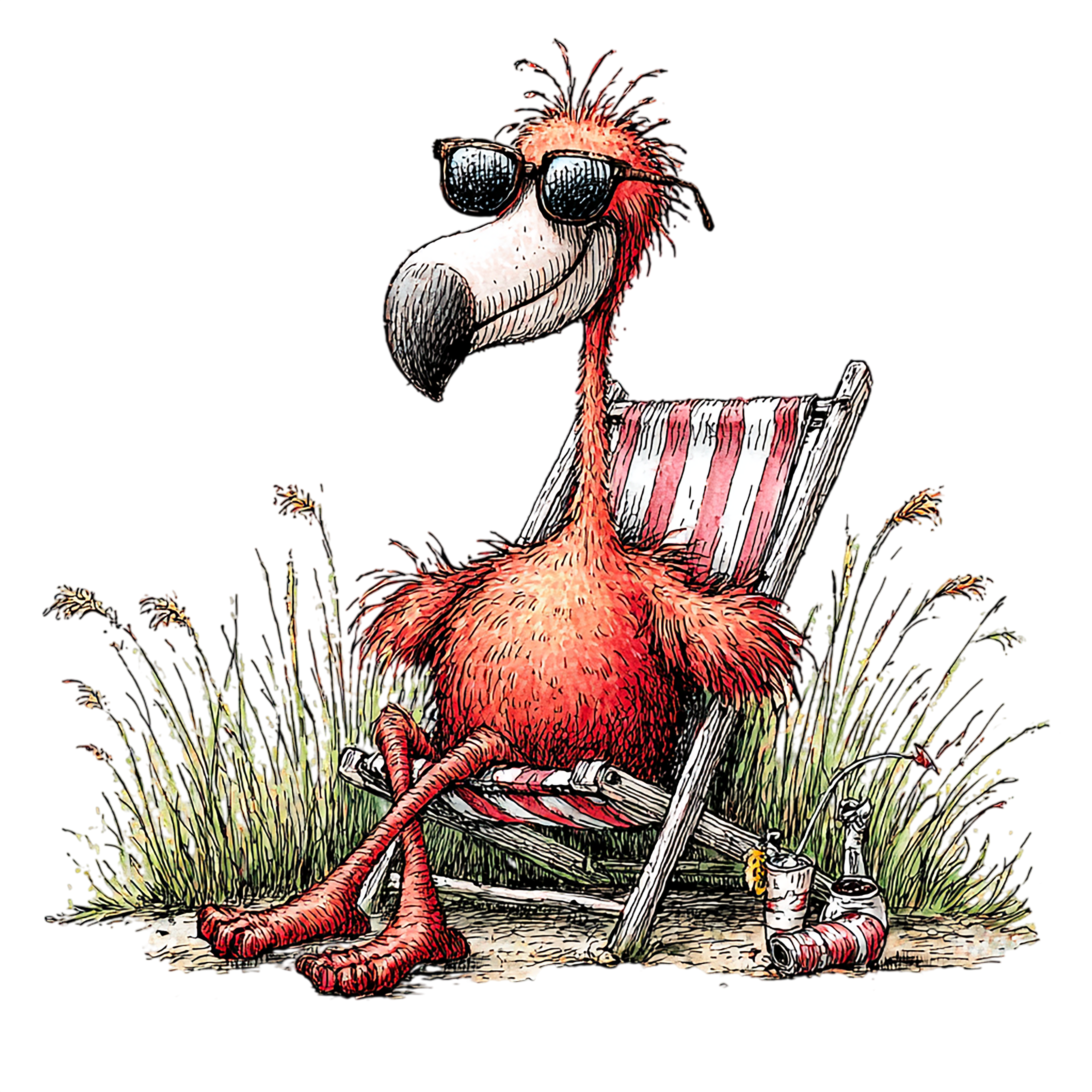 20 Whimsical Summer Flamingo PNG Clipart Bundle
