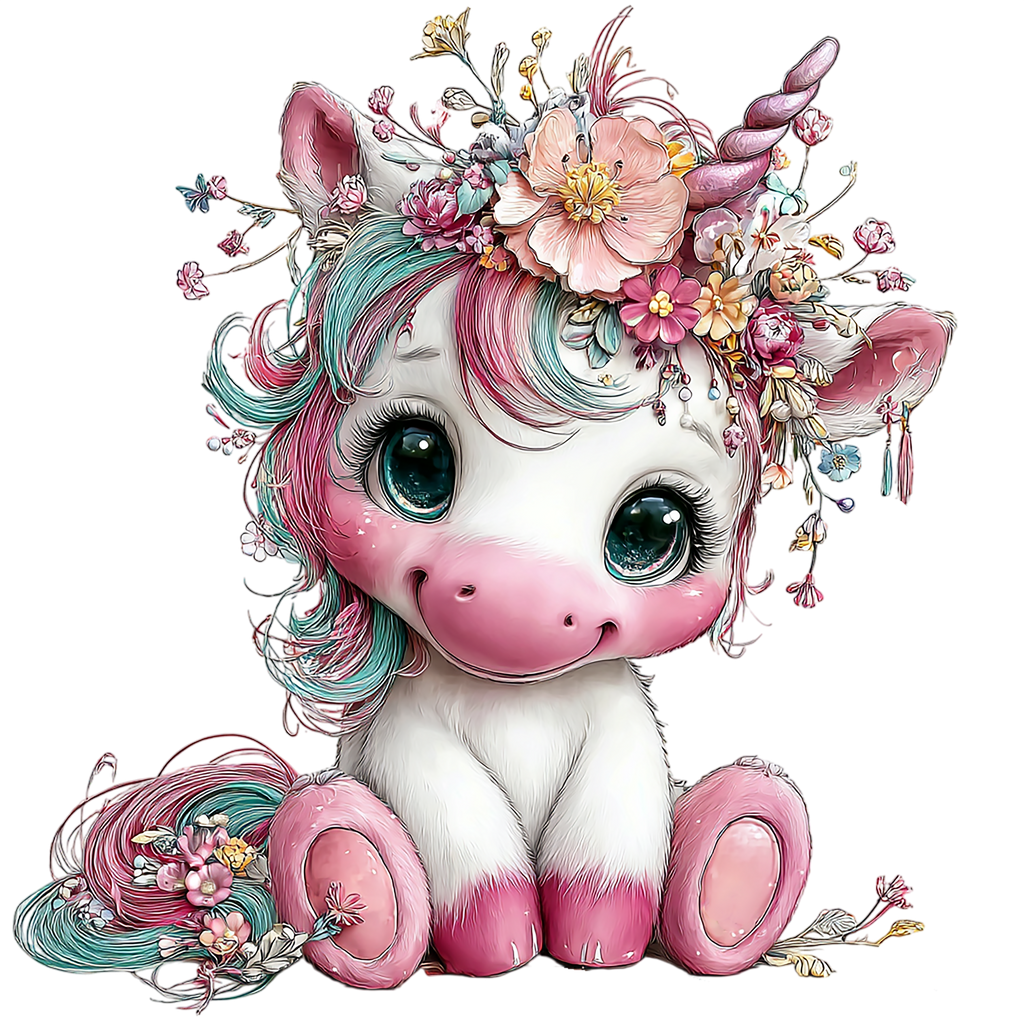 20 Baby Unicorns Sublimation Clipart PNG Bundle