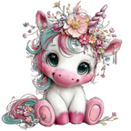 20 Baby Unicorns Sublimation Clipart PNG Bundle